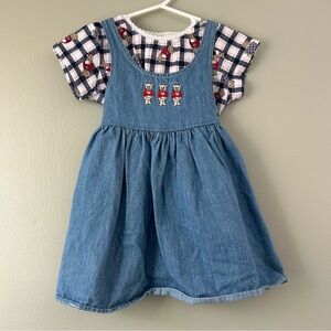 Vintage Buttercup Teddy Bear Dress Set